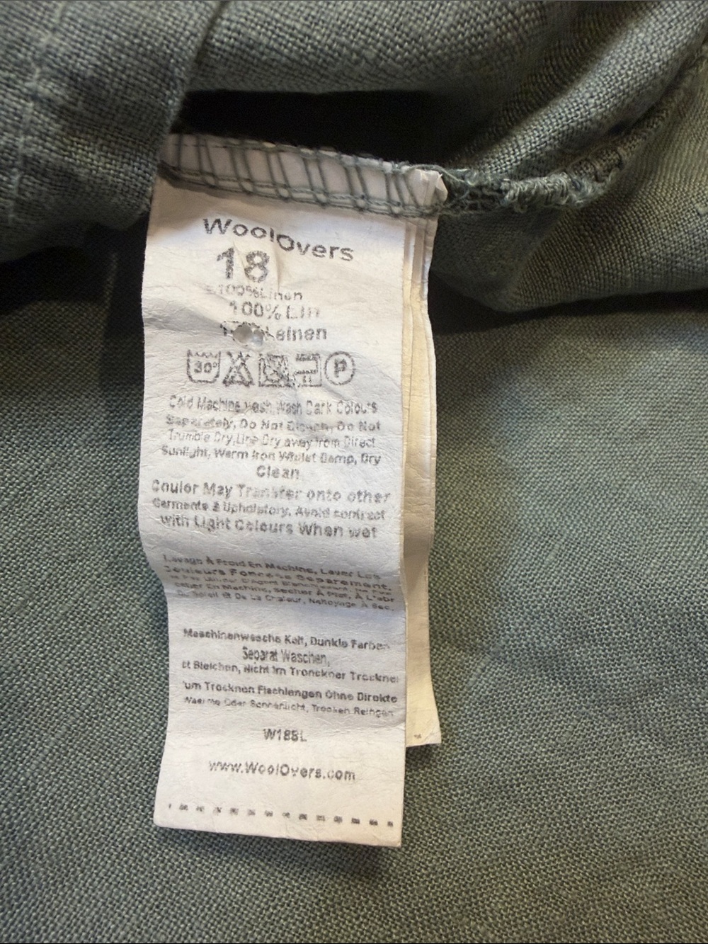 Woolovers 100% linen button front midi dress short sleeves and pockets 14 - Picture 9 of 9